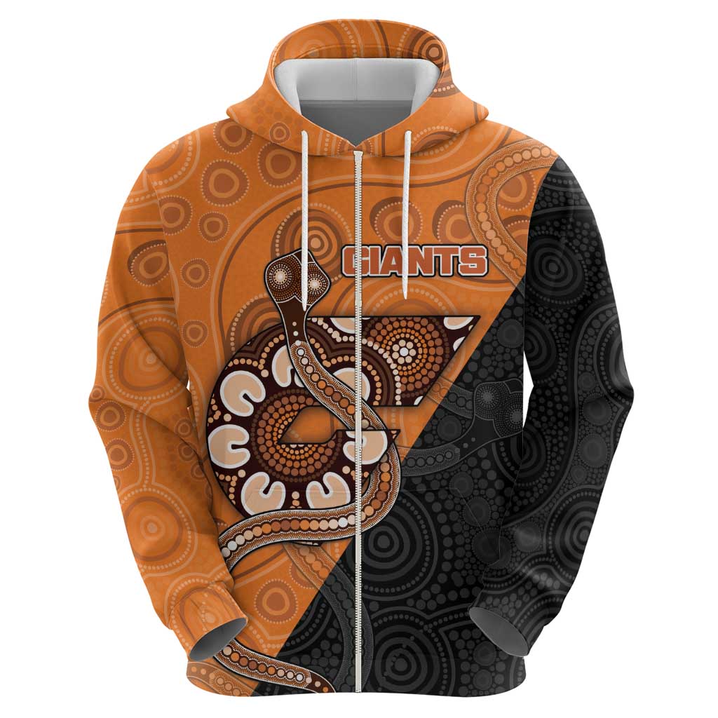 Custom Greater Western Sydney Giants Hoodie Aboriginal Snake Dot Art