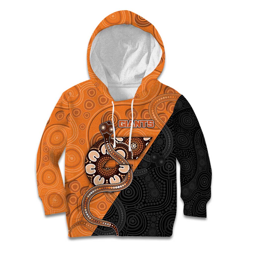 Custom Greater Western Sydney Giants Kid Hoodie Aboriginal Snake Dot Art