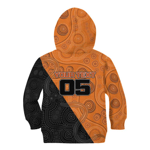 Custom Greater Western Sydney Giants Kid Hoodie Aboriginal Snake Dot Art