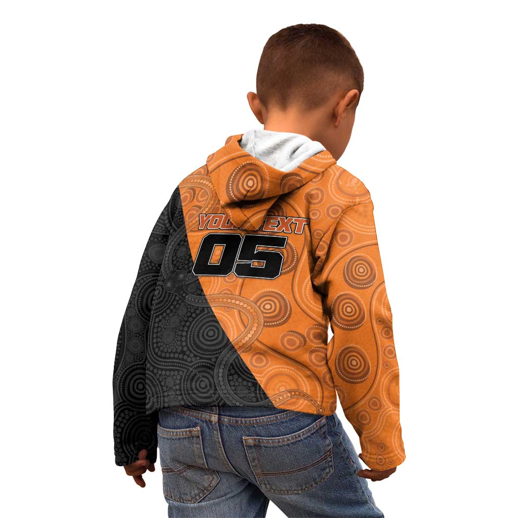 Custom Greater Western Sydney Giants Kid Hoodie Aboriginal Snake Dot Art