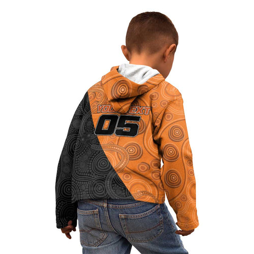 Custom Greater Western Sydney Giants Kid Hoodie Aboriginal Snake Dot Art
