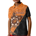 Custom Greater Western Sydney Giants Kid Polo Shirt Aboriginal Snake Dot Art