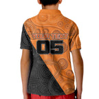 Custom Greater Western Sydney Giants Kid Polo Shirt Aboriginal Snake Dot Art