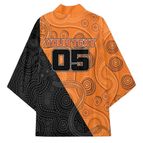 Custom Greater Western Sydney Giants Kimono Aboriginal Snake Dot Art