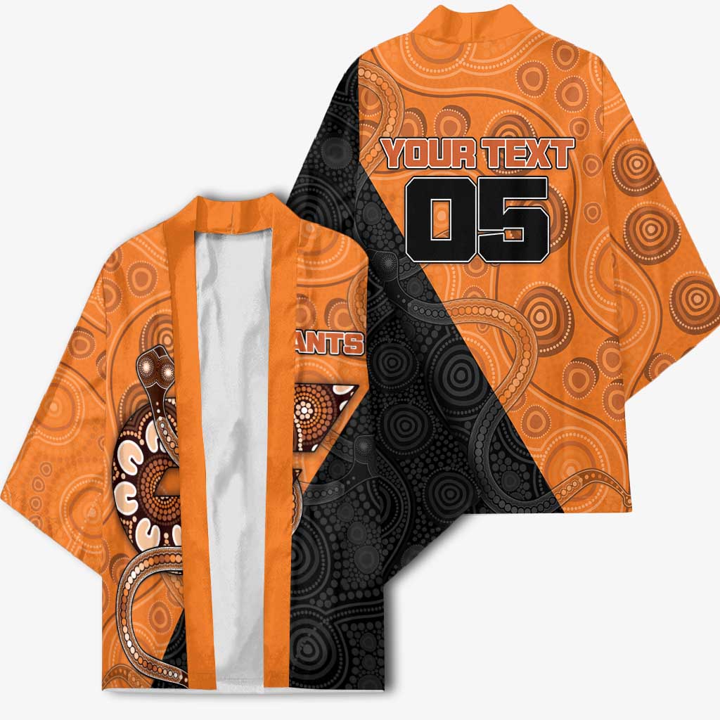 Custom Greater Western Sydney Giants Kimono Aboriginal Snake Dot Art