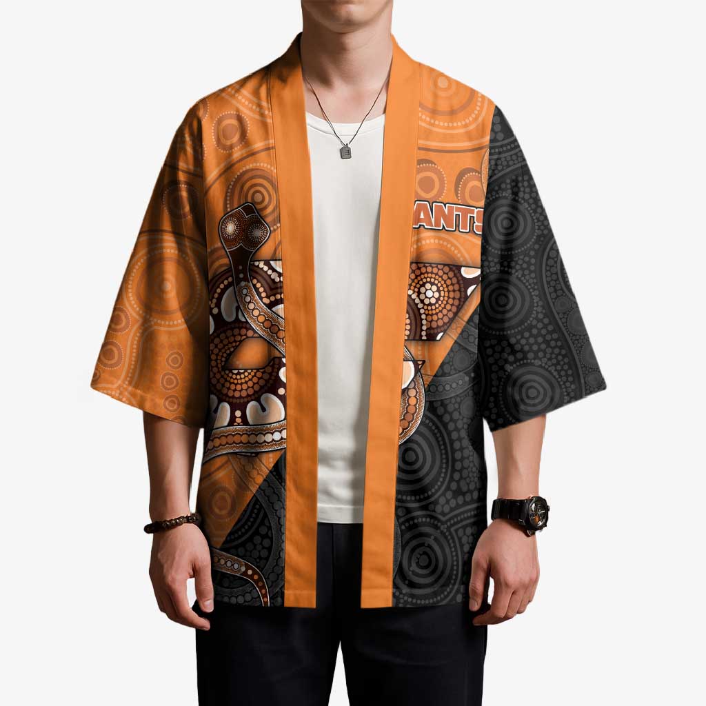 Custom Greater Western Sydney Giants Kimono Aboriginal Snake Dot Art