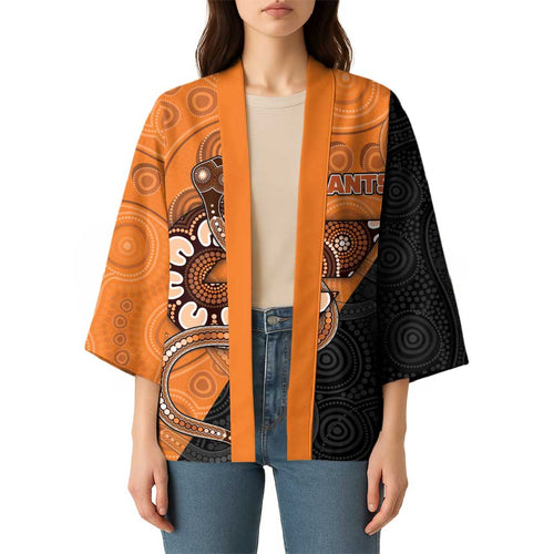 Custom Greater Western Sydney Giants Kimono Aboriginal Snake Dot Art