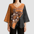 Custom Greater Western Sydney Giants Kimono Sleeve Blouse Aboriginal Snake Dot Art