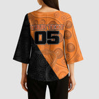 Custom Greater Western Sydney Giants Kimono Sleeve Blouse Aboriginal Snake Dot Art