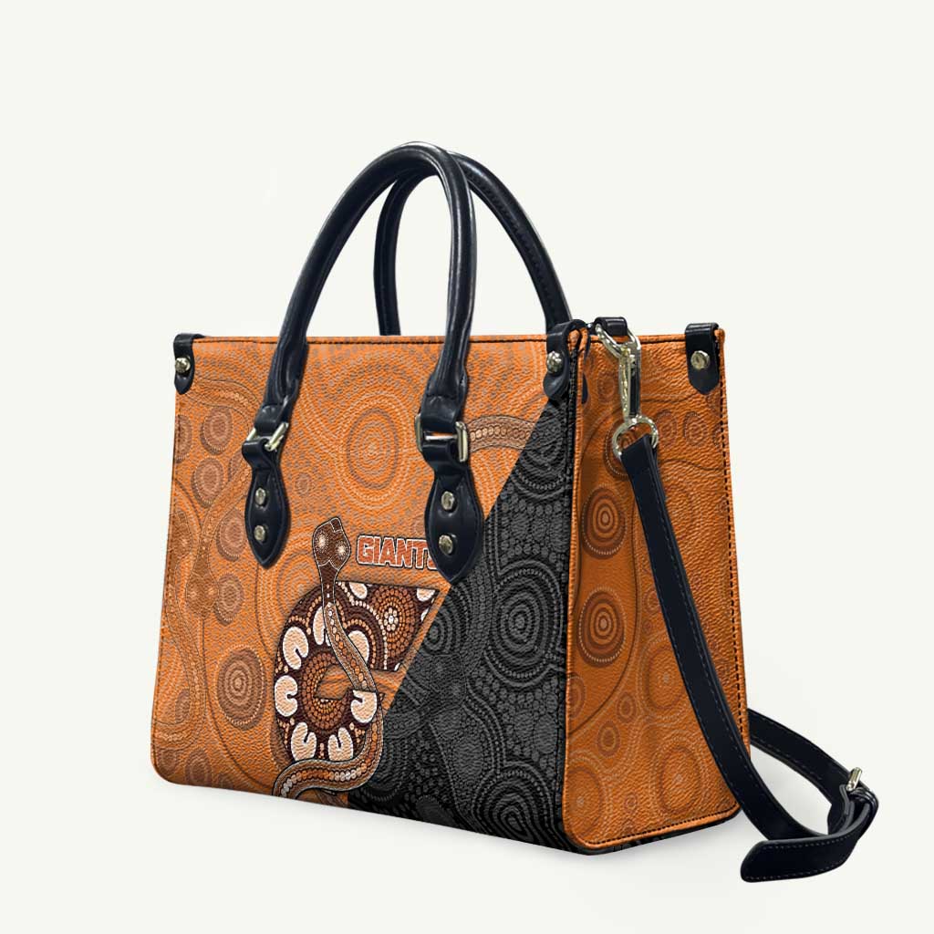 Greater Western Sydney Giants Leather Bag Aboriginal Snake Dot Art