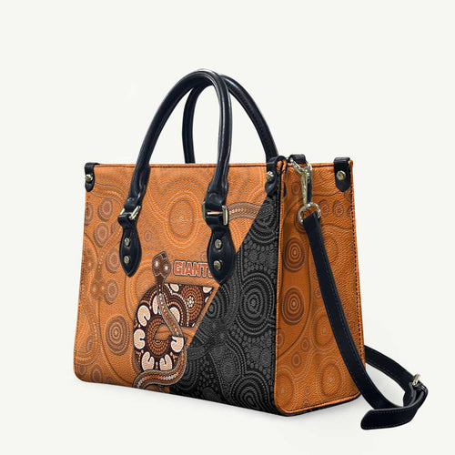 Greater Western Sydney Giants Leather Bag Aboriginal Snake Dot Art