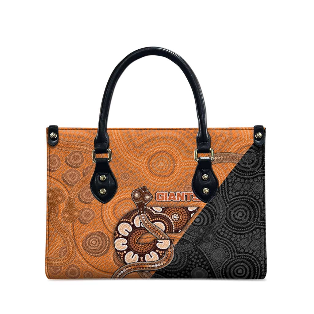 Greater Western Sydney Giants Leather Bag Aboriginal Snake Dot Art