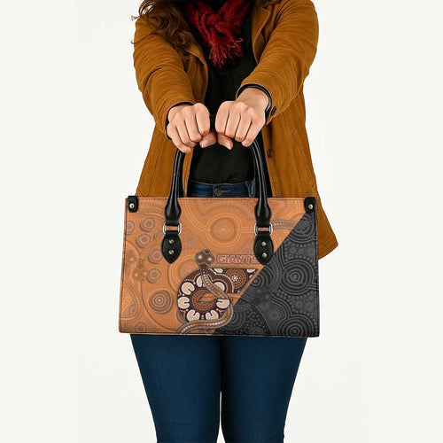 Greater Western Sydney Giants Leather Bag Aboriginal Snake Dot Art
