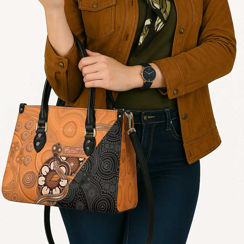 Greater Western Sydney Giants Leather Bag Aboriginal Snake Dot Art
