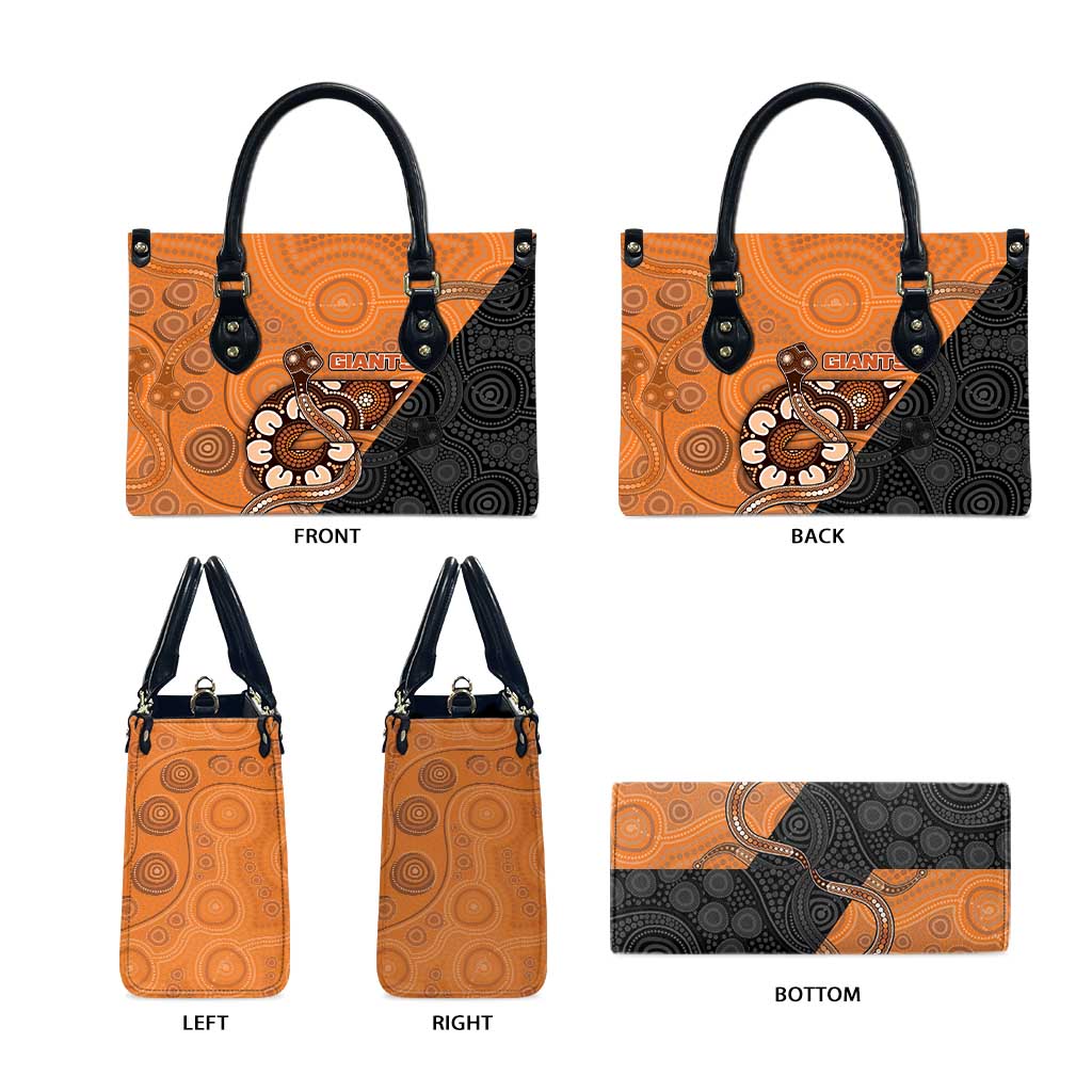 Greater Western Sydney Giants Leather Bag Aboriginal Snake Dot Art
