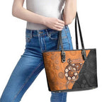 Greater Western Sydney Giants Leather Tote Bag Aboriginal Snake Dot Art