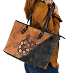 Greater Western Sydney Giants Leather Tote Bag Aboriginal Snake Dot Art