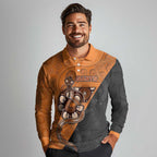 Custom Greater Western Sydney Giants Long Sleeve Polo Shirt Aboriginal Snake Dot Art