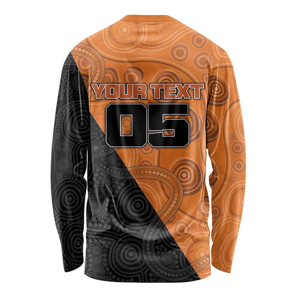 Custom Greater Western Sydney Giants Long Sleeve Shirt Aboriginal Snake Dot Art
