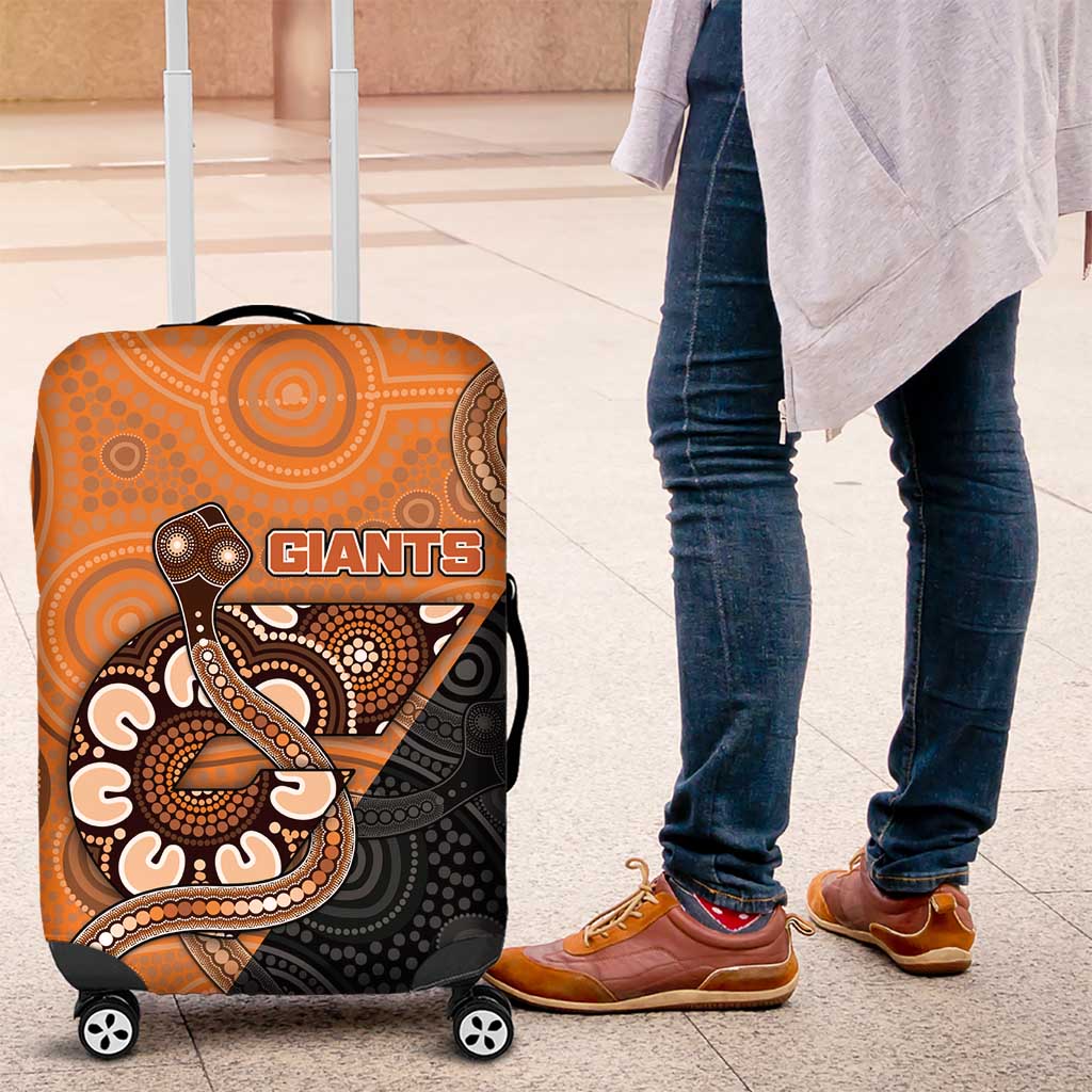 Greater Western Sydney Giants Luggage Cover Aboriginal Snake Dot Art