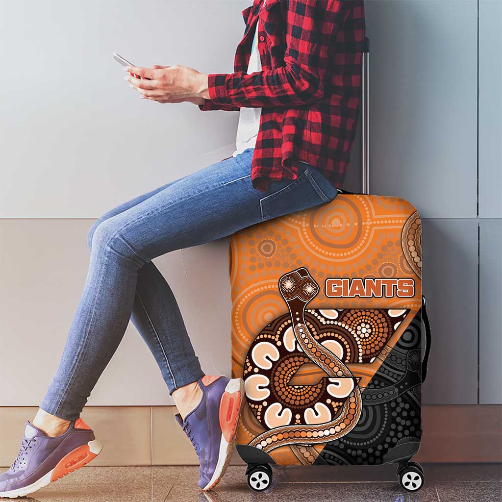 Greater Western Sydney Giants Luggage Cover Aboriginal Snake Dot Art