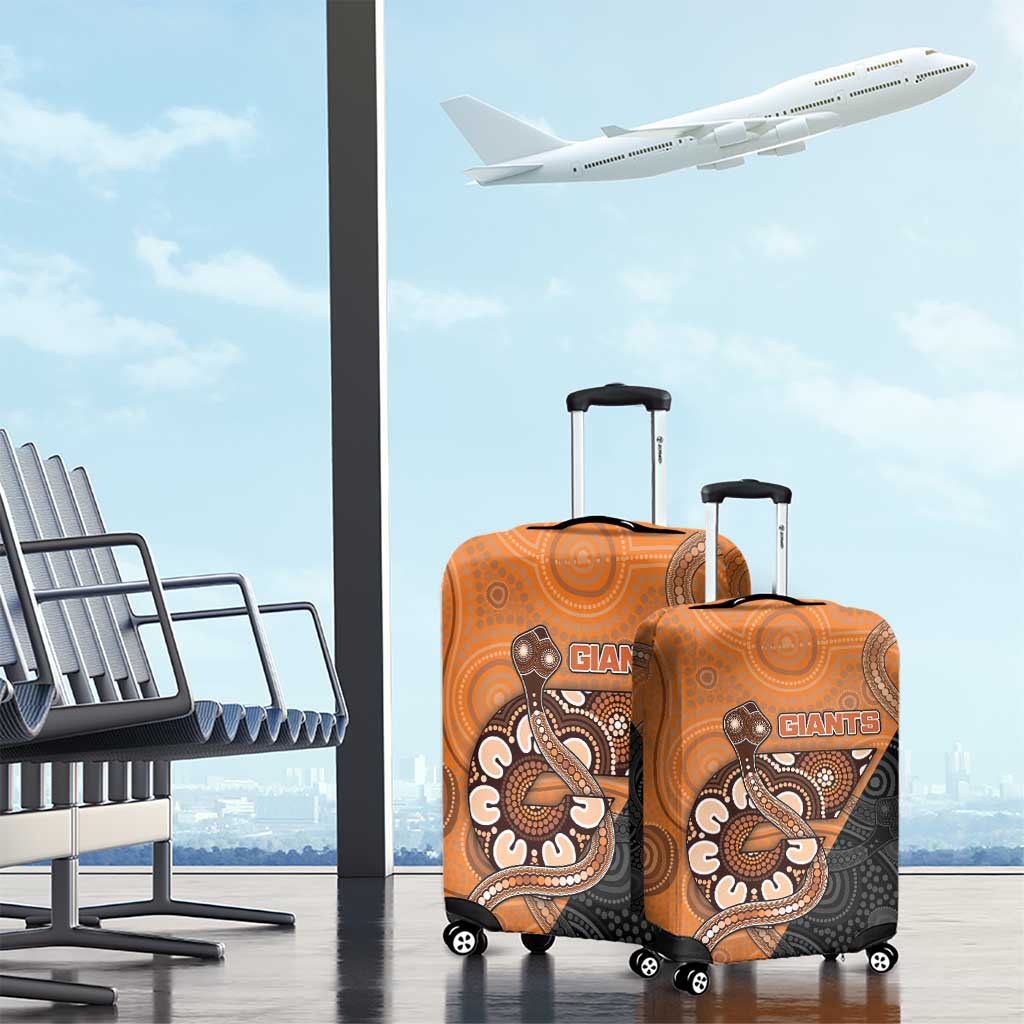 Greater Western Sydney Giants Luggage Cover Aboriginal Snake Dot Art