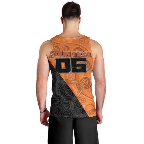Custom Greater Western Sydney Giants Men Tank Top Aboriginal Snake Dot Art