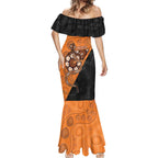 Custom Greater Western Sydney Giants Mermaid Dress Aboriginal Snake Dot Art