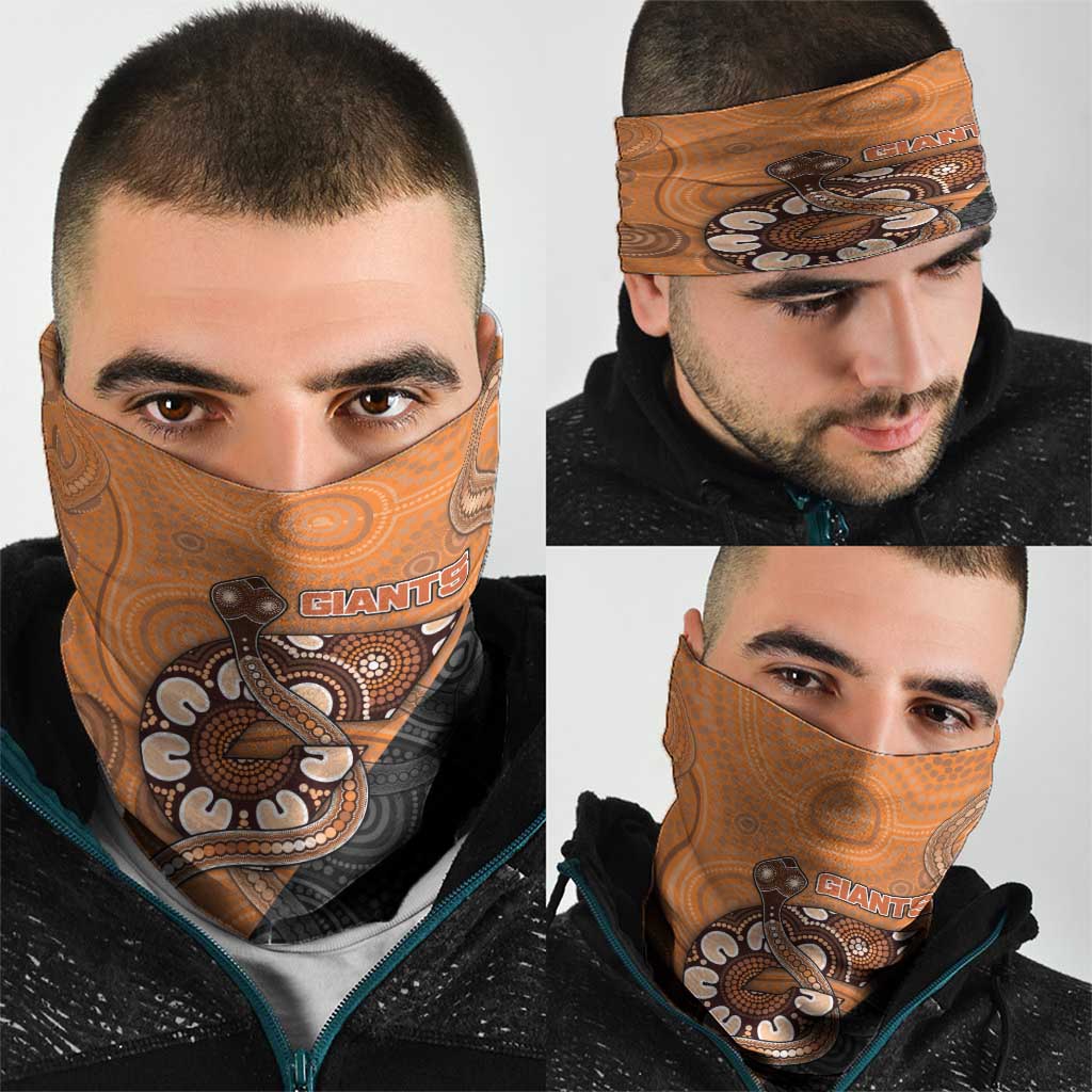 Greater Western Sydney Giants Neck Gaiter Aboriginal Snake Dot Art