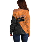 Custom Greater Western Sydney Giants Off Shoulder Sweater Aboriginal Snake Dot Art