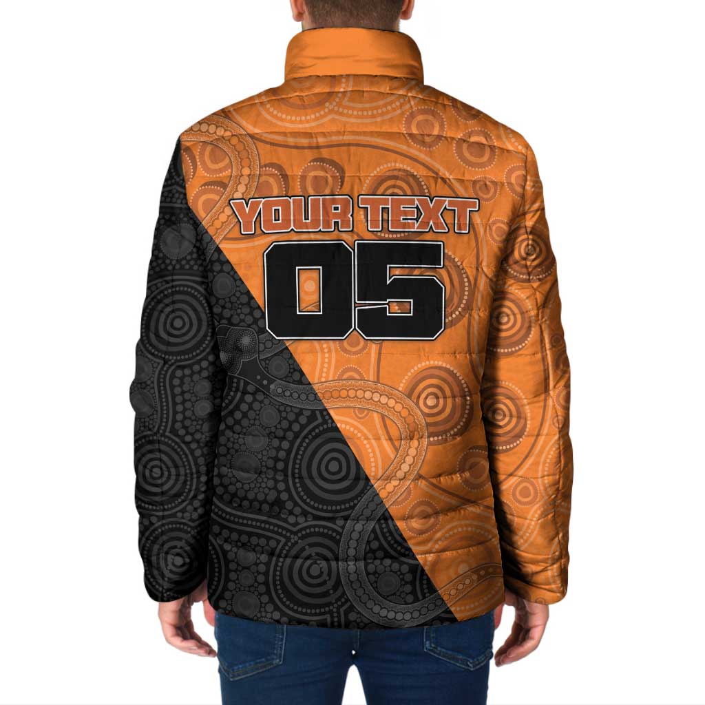 Custom Greater Western Sydney Giants Padded Jacket Aboriginal Snake Dot Art