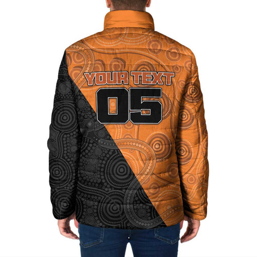 Custom Greater Western Sydney Giants Padded Jacket Aboriginal Snake Dot Art