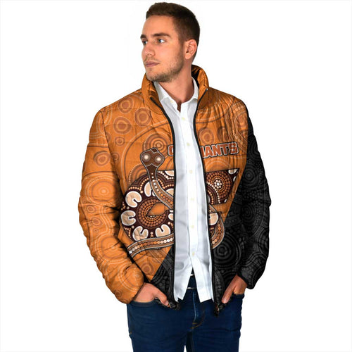 Custom Greater Western Sydney Giants Padded Jacket Aboriginal Snake Dot Art