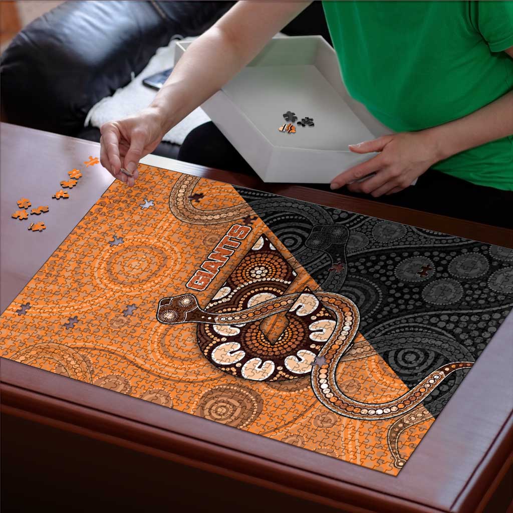 Greater Western Sydney Giants Puzzle Aboriginal Snake Dot Art