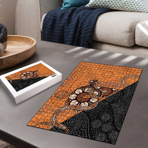 Greater Western Sydney Giants Puzzle Aboriginal Snake Dot Art