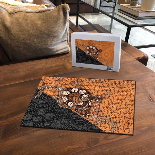 Greater Western Sydney Giants Puzzle Aboriginal Snake Dot Art