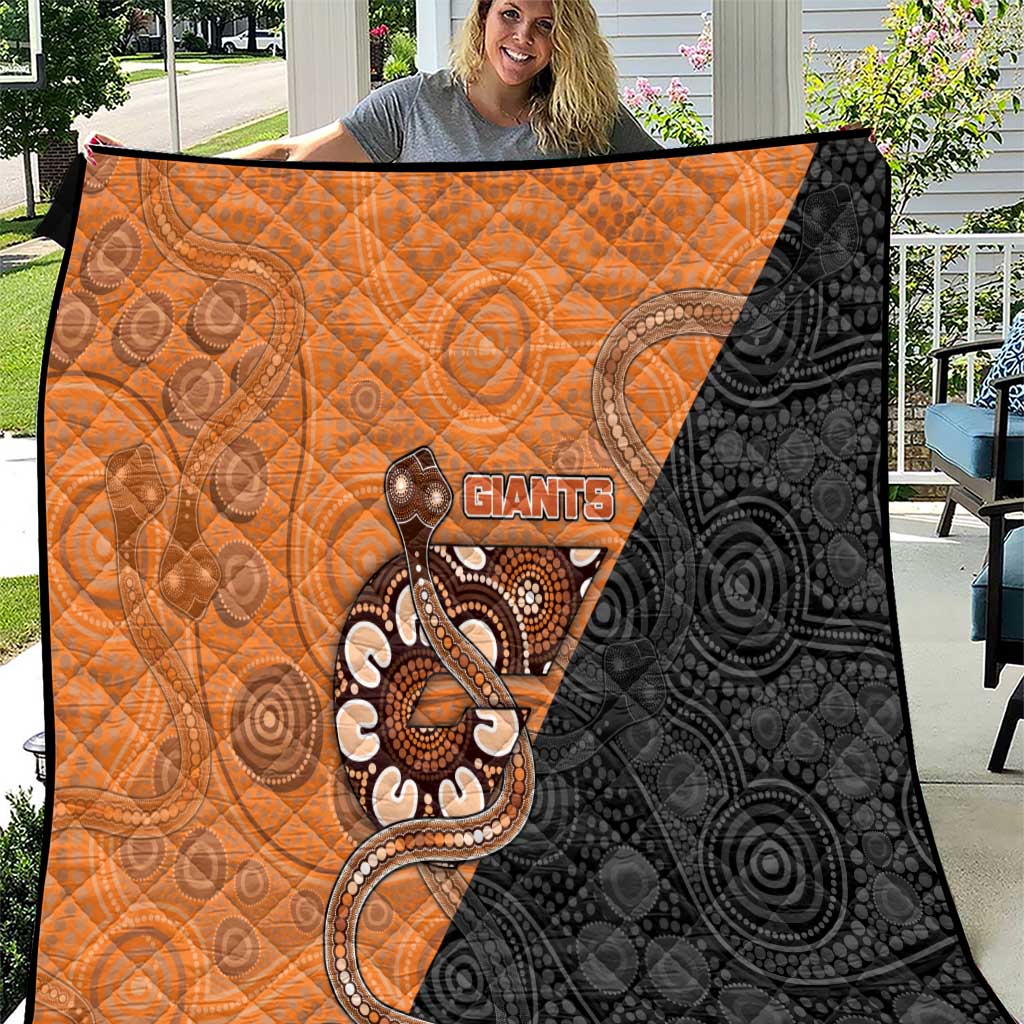 Greater Western Sydney Giants Quilt Aboriginal Snake Dot Art