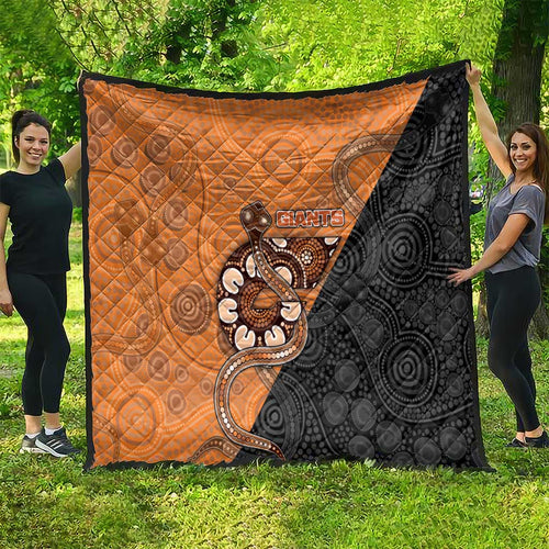 Greater Western Sydney Giants Quilt Aboriginal Snake Dot Art