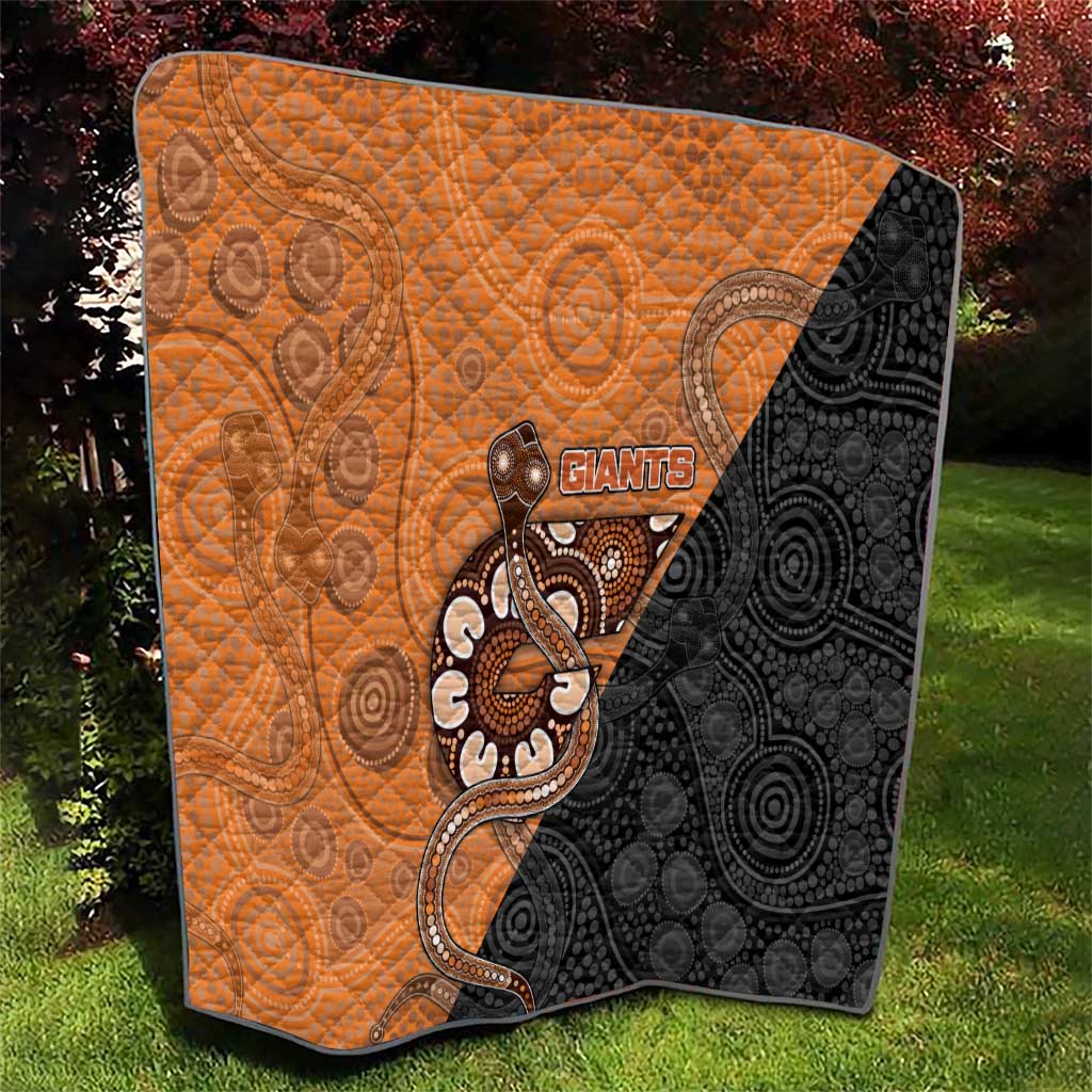 Greater Western Sydney Giants Quilt Aboriginal Snake Dot Art