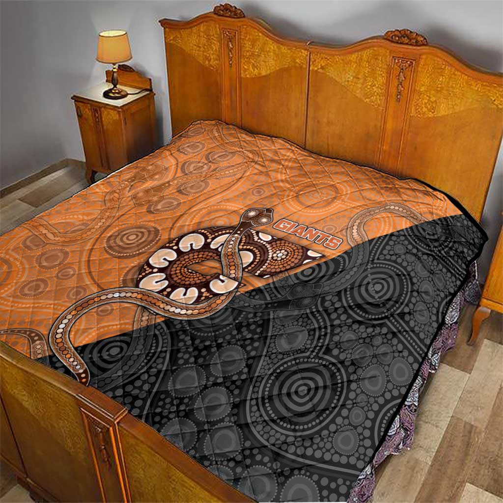 Greater Western Sydney Giants Quilt Aboriginal Snake Dot Art