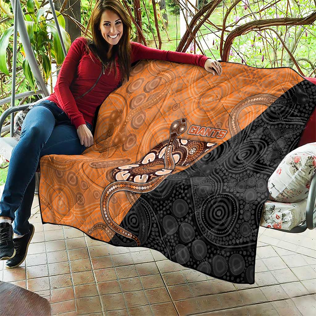 Greater Western Sydney Giants Quilt Aboriginal Snake Dot Art