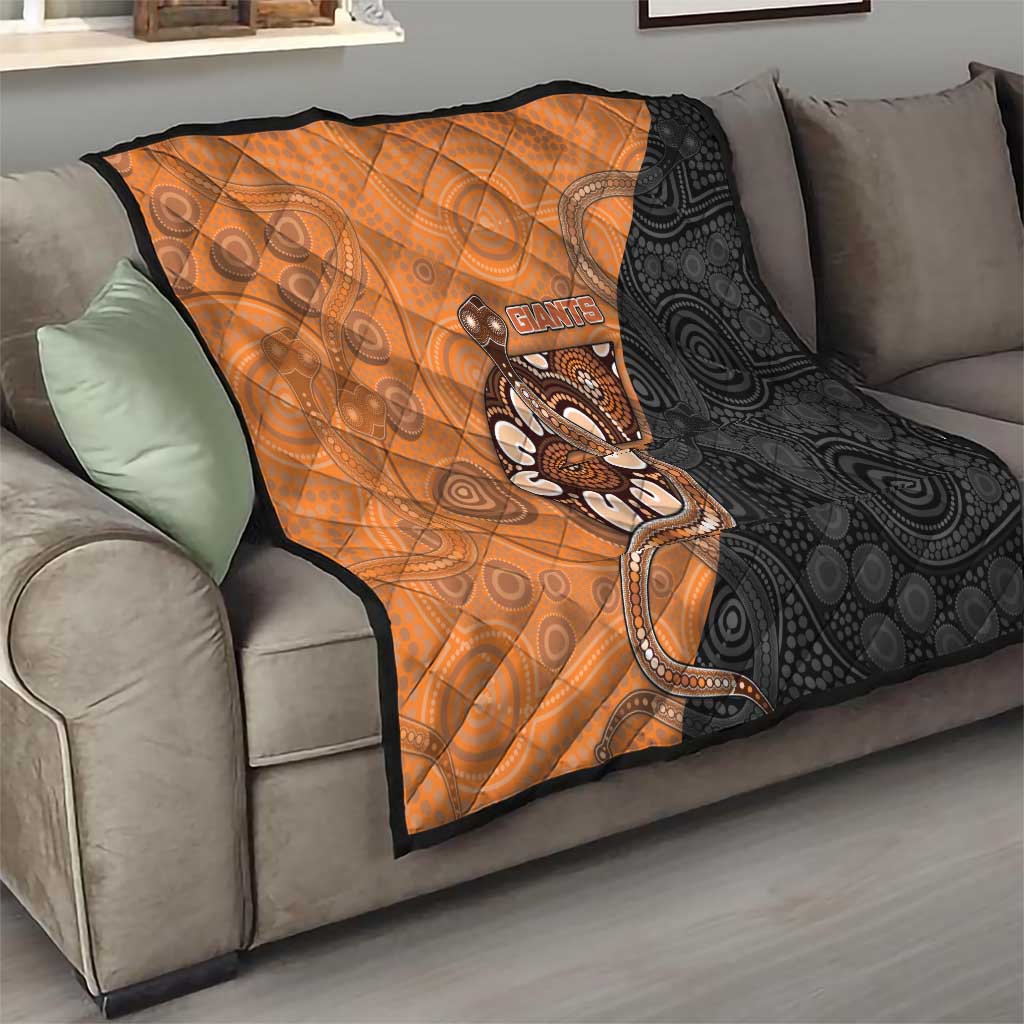 Greater Western Sydney Giants Quilt Aboriginal Snake Dot Art