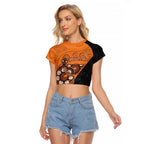 Custom Greater Western Sydney Giants Raglan Cropped T Shirt Aboriginal Snake Dot Art