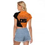 Custom Greater Western Sydney Giants Raglan Cropped T Shirt Aboriginal Snake Dot Art