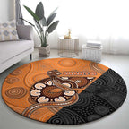 Greater Western Sydney Giants Round Carpet Aboriginal Snake Dot Art