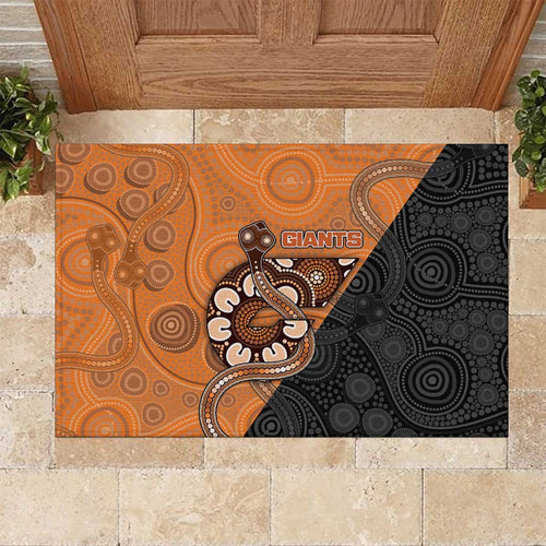Greater Western Sydney Giants Rubber Doormat Aboriginal Snake Dot Art