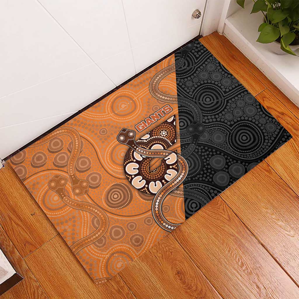 Greater Western Sydney Giants Rubber Doormat Aboriginal Snake Dot Art