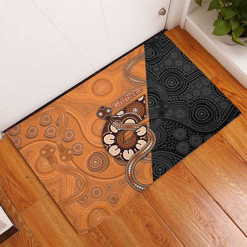 Greater Western Sydney Giants Rubber Doormat Aboriginal Snake Dot Art