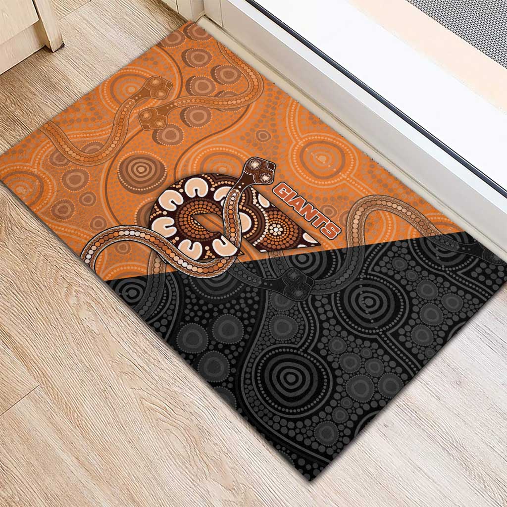 Greater Western Sydney Giants Rubber Doormat Aboriginal Snake Dot Art