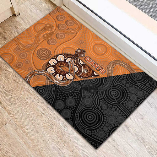 Greater Western Sydney Giants Rubber Doormat Aboriginal Snake Dot Art